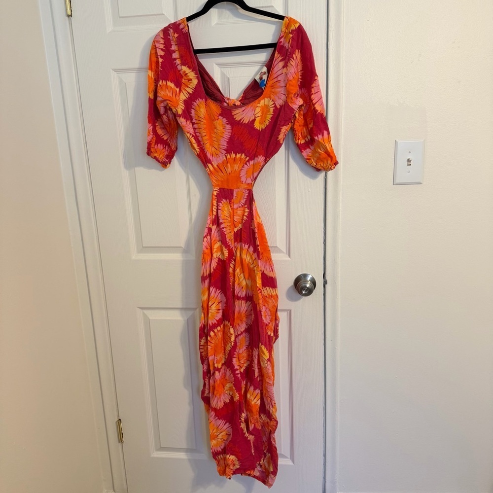 Farm Rio Tropical Tie-Dye Cutout Romper | Size Large - Picture 4 of 7